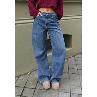 Redial Jeans Dunkelblaue Jeans mit weitem Bein