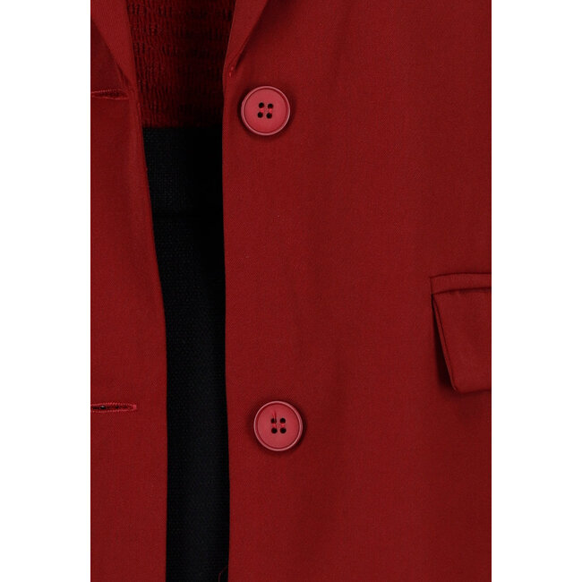 Bordeauxroter Oversized-Blazer mit Knopfverschluss und Reverskragen