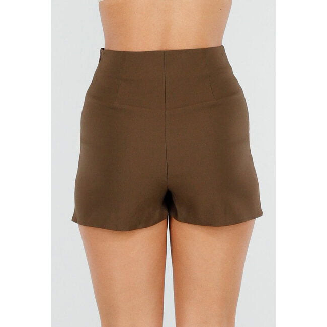 Skort Braun mit Stretch und Schlitz