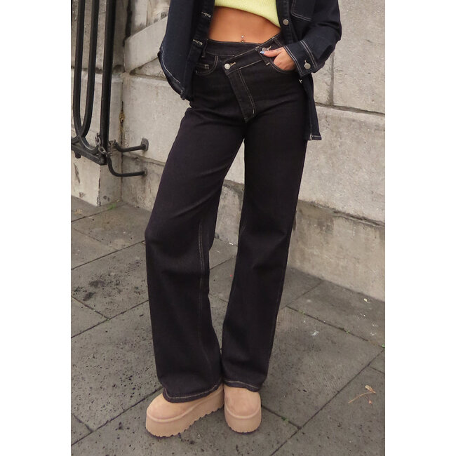 Weite Jeans Dunkelblau