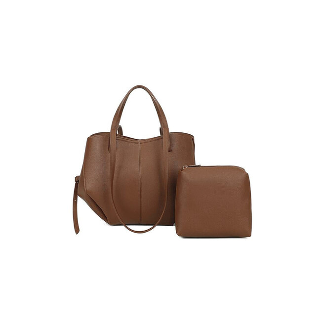 Braune Handtasche aus Kunstleder mit Innenfach