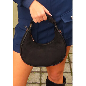 Schwarze Halbmond-Handtasche