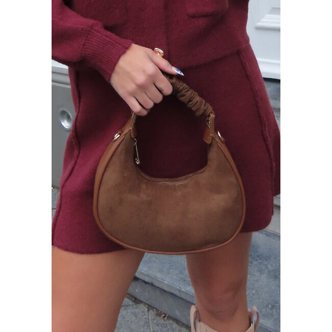 Braune Halbmond-Handtasche