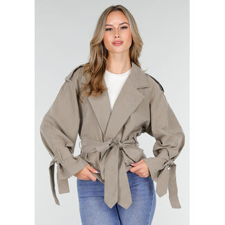 Suèdelook Jacke Beige