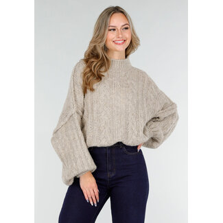Oversized-Pullover in Beige