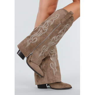 Taupe-Cowboystiefel