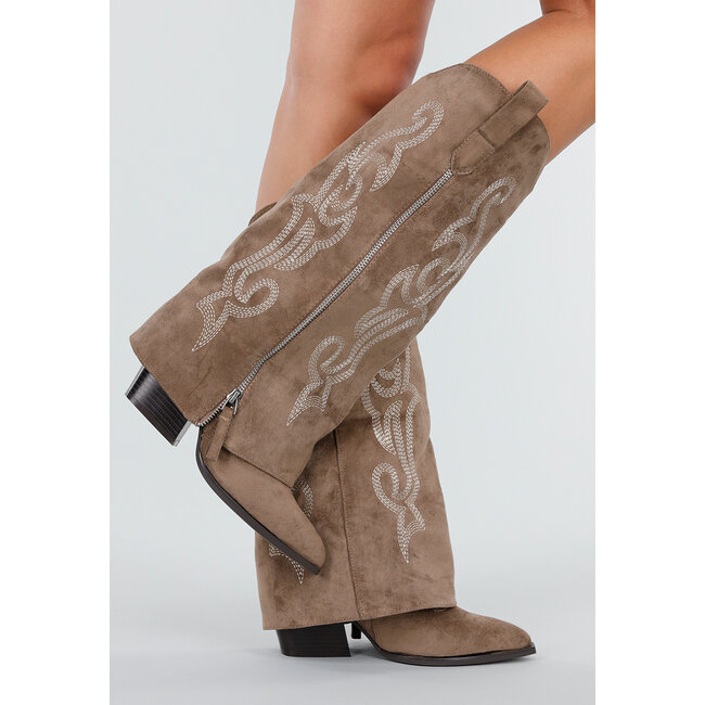 Taupe-Cowboystiefel