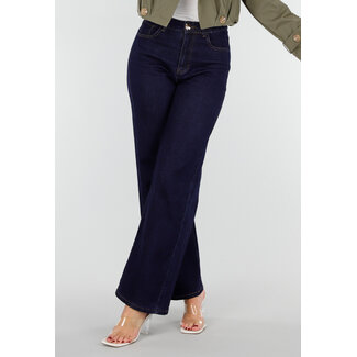 High Waist Wide Leg Jeans Dunkelblau