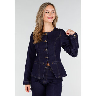 Dunkelblauer Denim-Blazer