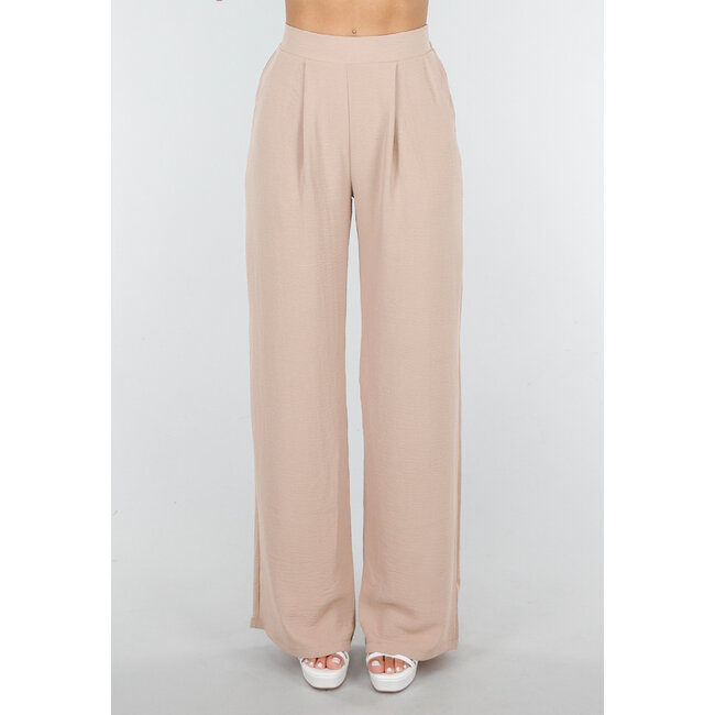 Hose mit hoher Taille, Beige, weich