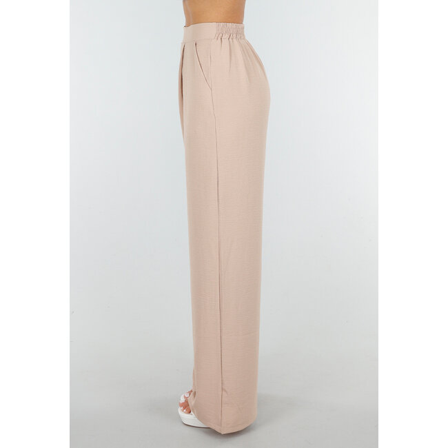 Hose mit hoher Taille, Beige, weich