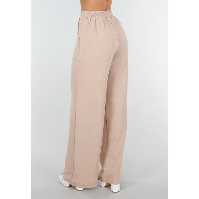Hose mit hoher Taille, Beige, weich