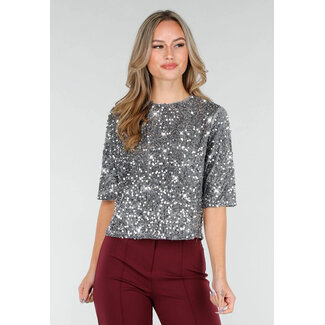 Silbernes Pailletten-Top