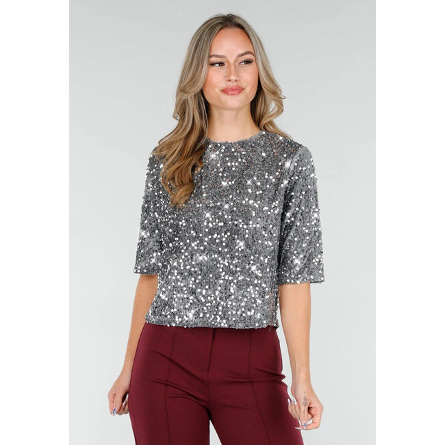 Silbernes Pailletten-Top