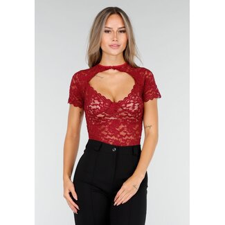 Bordeauxroter Spitzenbody