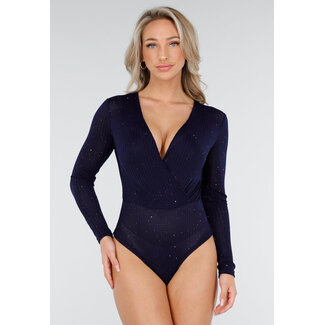 Dunkelblauer Glitzer-Bodysuit