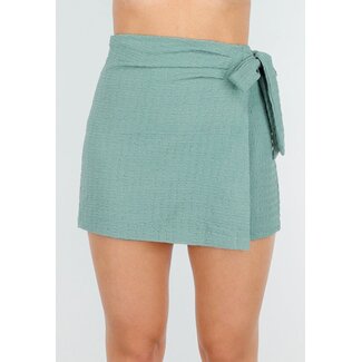 Grüner Skort in Leinenoptik mit Stretch