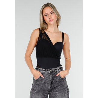 Schwarzer Body mit Mesh-Detail