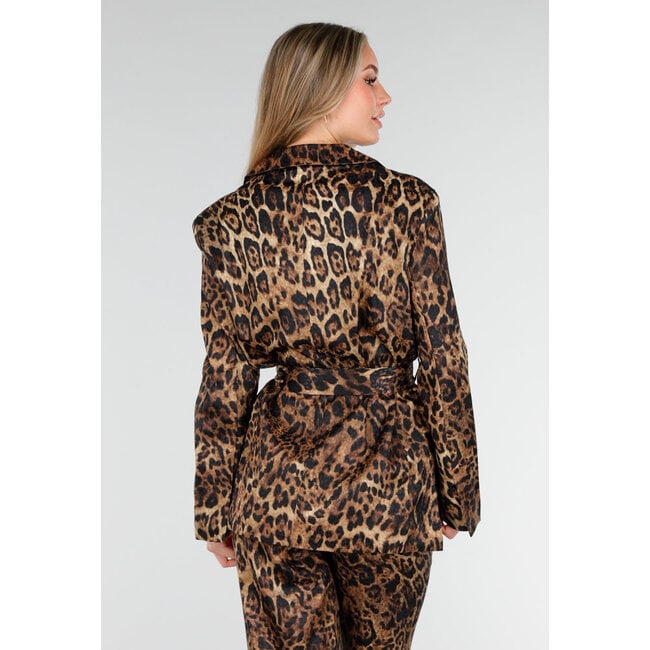 Zweiteiliges Set mit Blazer und Hose im Leopardenmuster