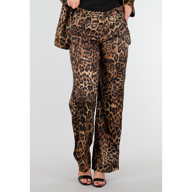 Zweiteiliges Set mit Blazer und Hose im Leopardenmuster