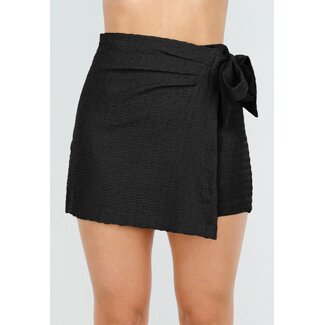 Schwarzer Stretch-Skort mit Schleife