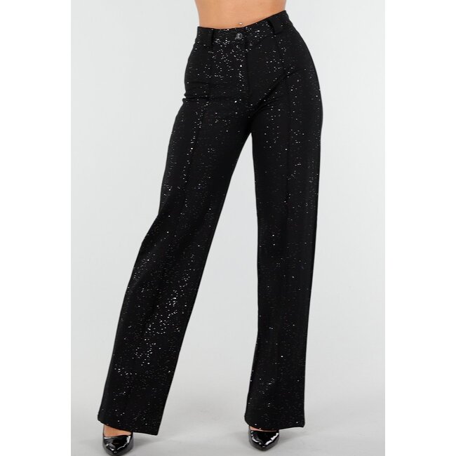 Tall Schwarze Straight Leg Super Stretch Hose mit Glitzer