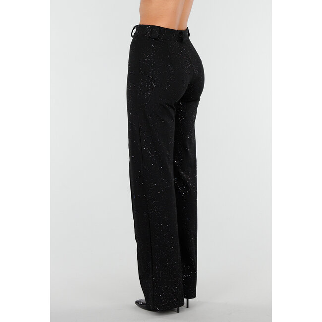 Tall Schwarze Straight Leg Super Stretch Hose mit Glitzer