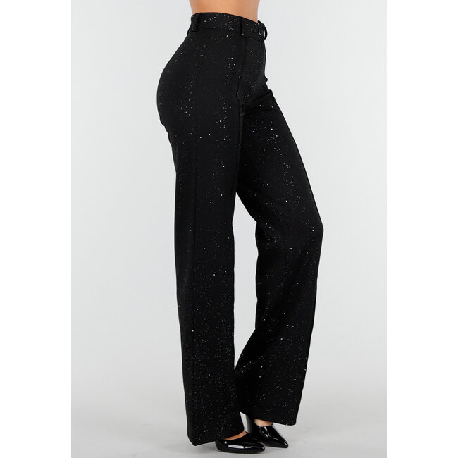 Tall Schwarze Straight Leg Super Stretch Hose mit Glitzer
