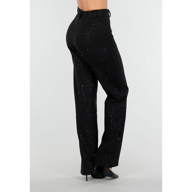 Tall Schwarze Straight Leg Super Stretch Hose mit Glitzer
