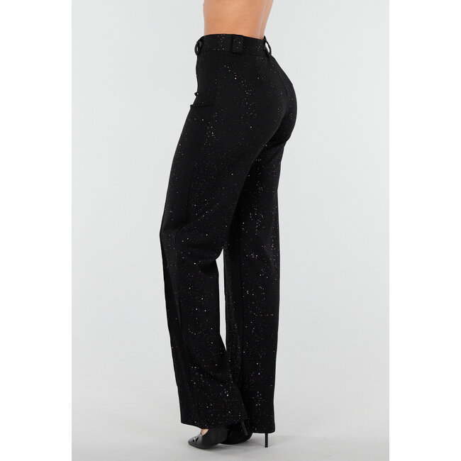 Tall Schwarze Straight Leg Super Stretch Hose mit Glitzer