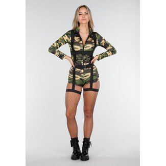 Camouflage Army Costume with Belt