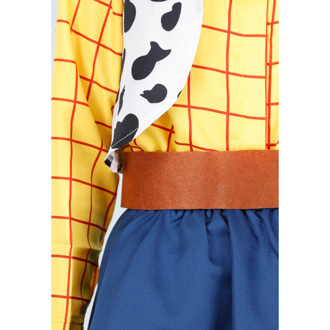 Cowgirl-Kostüm mit karierter Bluse, Weste und rotem Bandana