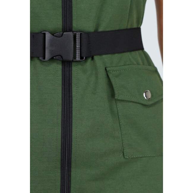 Camouflage-Armeekostüm mit Gürteldetails und Stretch