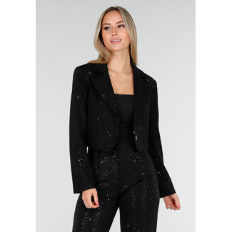 Kurzer Glitzer-Weste-Blazer