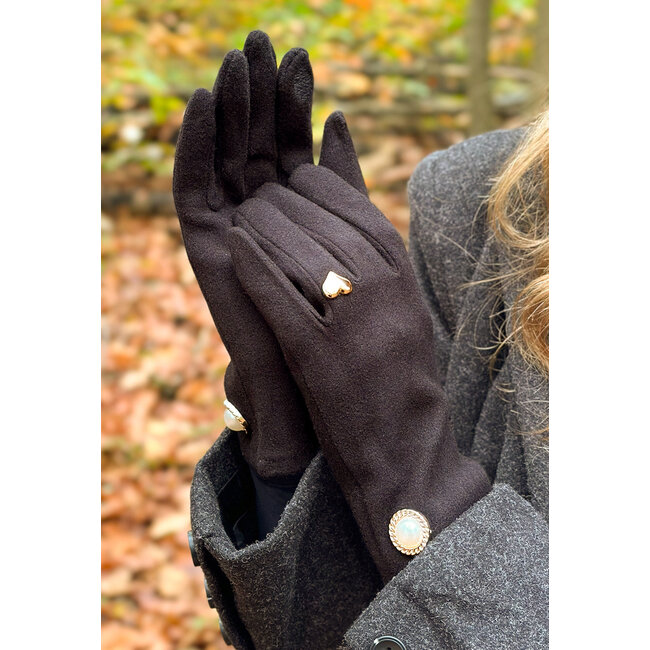 Weiche Handschuhe mit goldenen Details