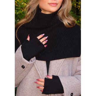 Strick-Schal Schwarz