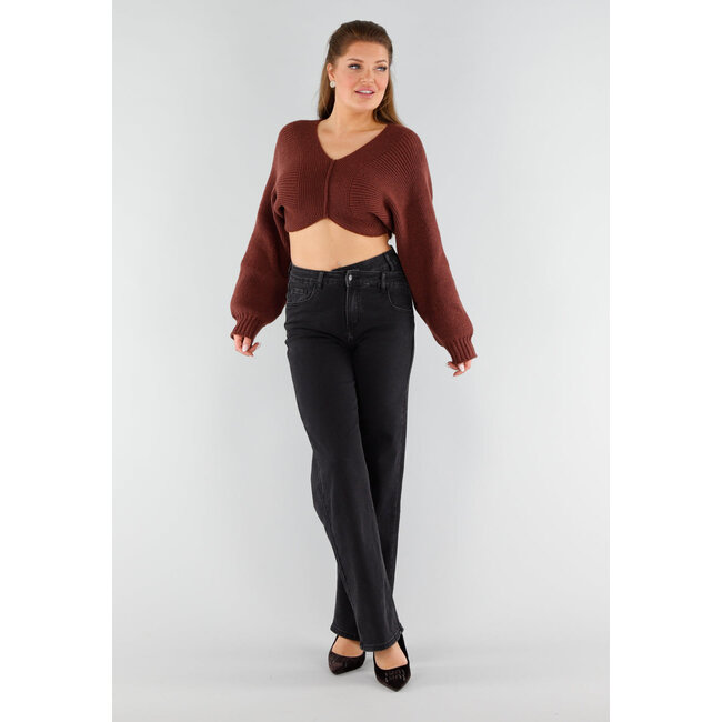 Dark Brown Pumps with Velvet Texture