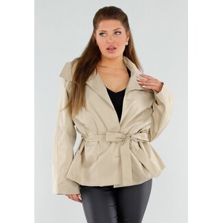 Beiger Oversized-Trenchcoat in verkürzter Länge