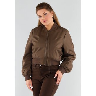 Braune Bomberjacke mit Reißverschluss