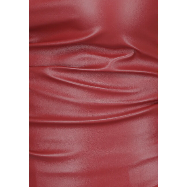 Burgunderfarbenes Bandeau-Top in Lederoptik