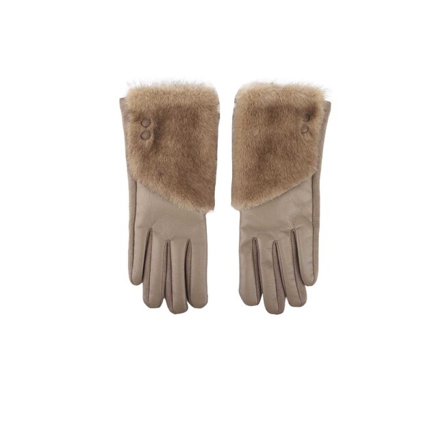 Lederhandschuhe mit Kunstfell