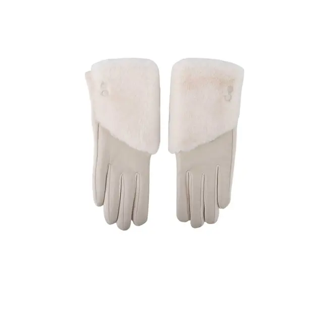 Leren Handschoenen met Faux Fur