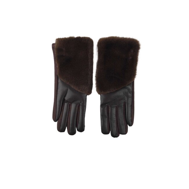 Leren Handschoenen met Faux Fur