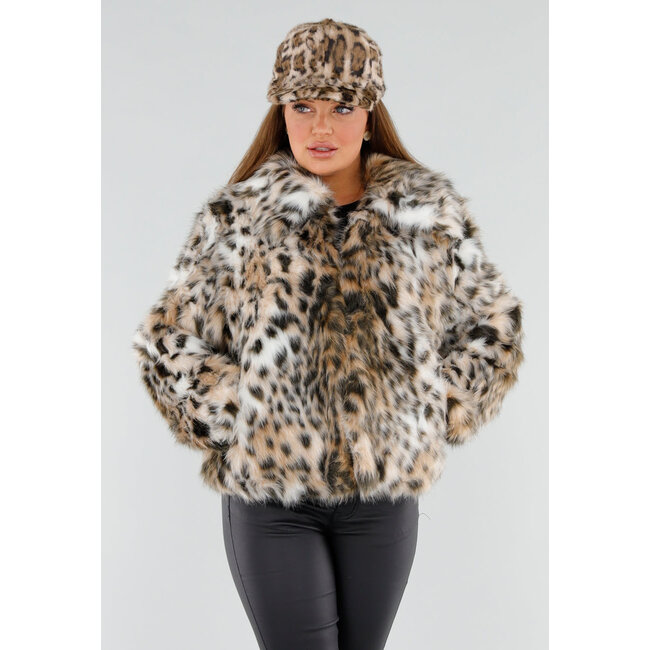 Kunstfell-Haustier mit Leopardenmuster