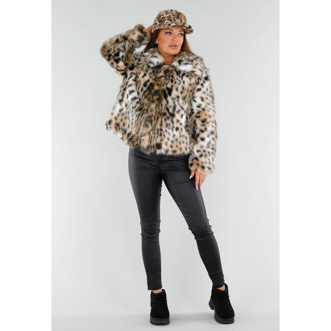 Faux Fur Pet met Luipaardprint