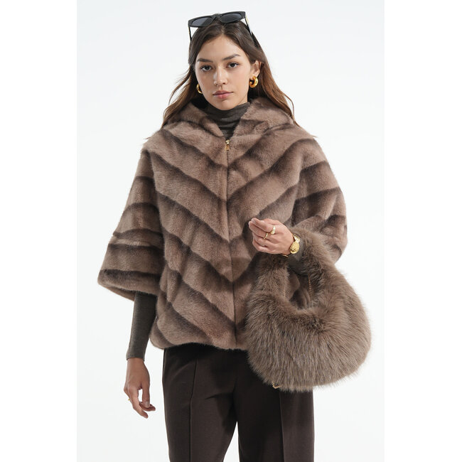 Faux Fur Tas met Gouden Schouderketting