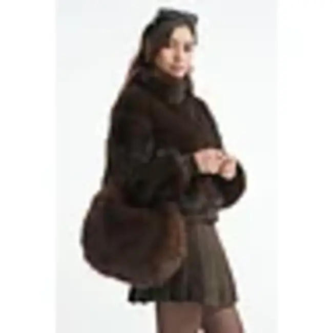 Faux Fur Tas met Gouden Schouderketting