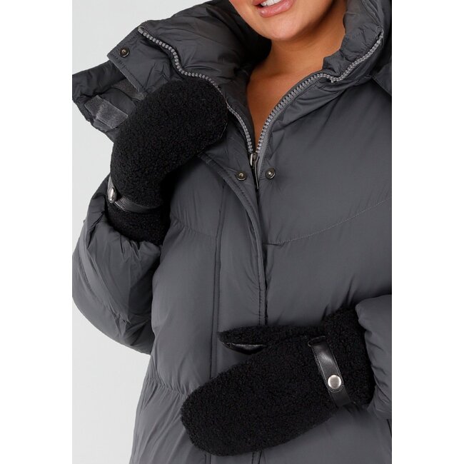 Teddy-Handschuhe mit Leder