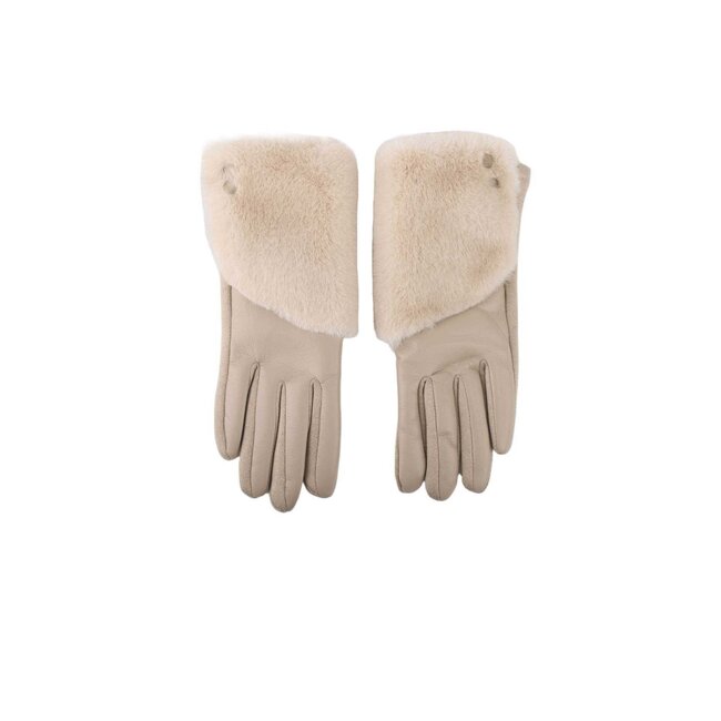 Lederhandschuhe mit Kunstfell