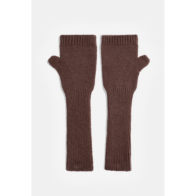 Gestrickte fingerlose Handschuhe mit Daumenöffnung